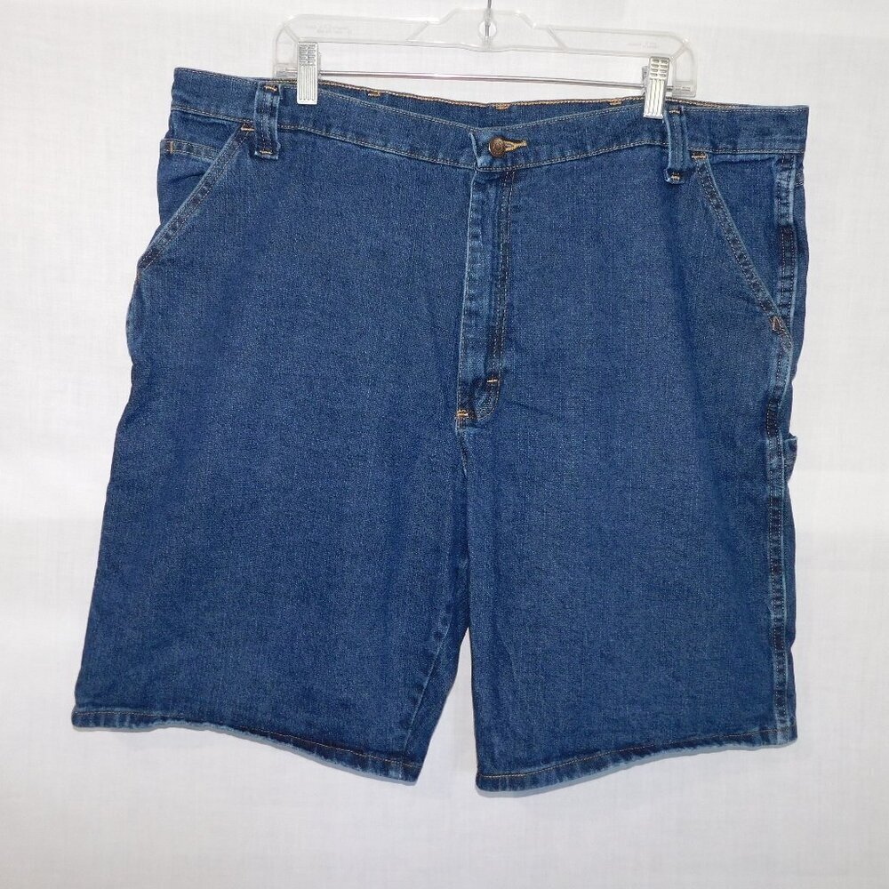 Wrangler medium wash Blue Denim Carpenter jean Shorts Mens 40